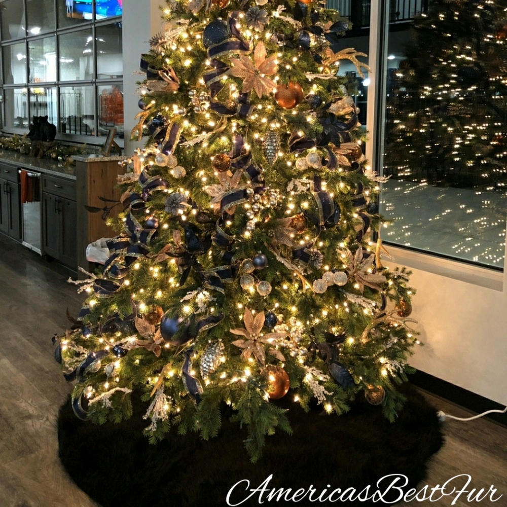 Faux Fur Black Christmas Tree Skirts